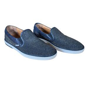 Jimmy Choo Black Micro Studded Demi Slip On Sneakers Size EU 41 US 9